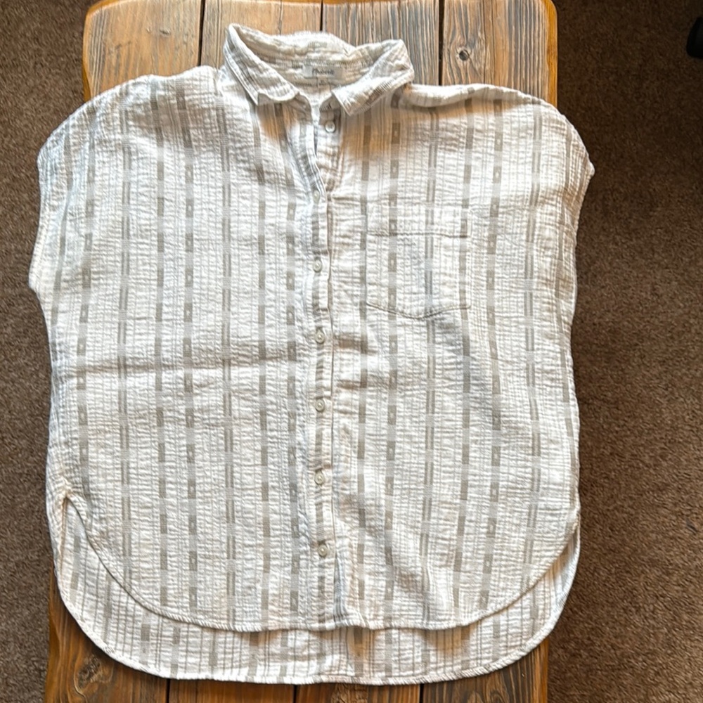 Madewell Striped Button-Up Shirt Size XL